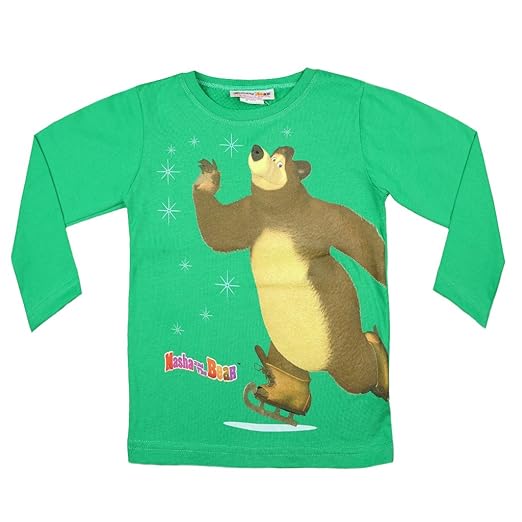 Kleines Kleid Mascha und der Bär Langarmshirt für Jungen