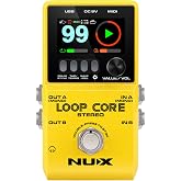 NUX Loop Core Stereo Looper Guitar Pedal, Effect Pedal for Electric Guitar, 6 Hours Record Time, Stereo Audio，MIDI Control, HD Color LCD Screen, Customize Boot-Up Picture