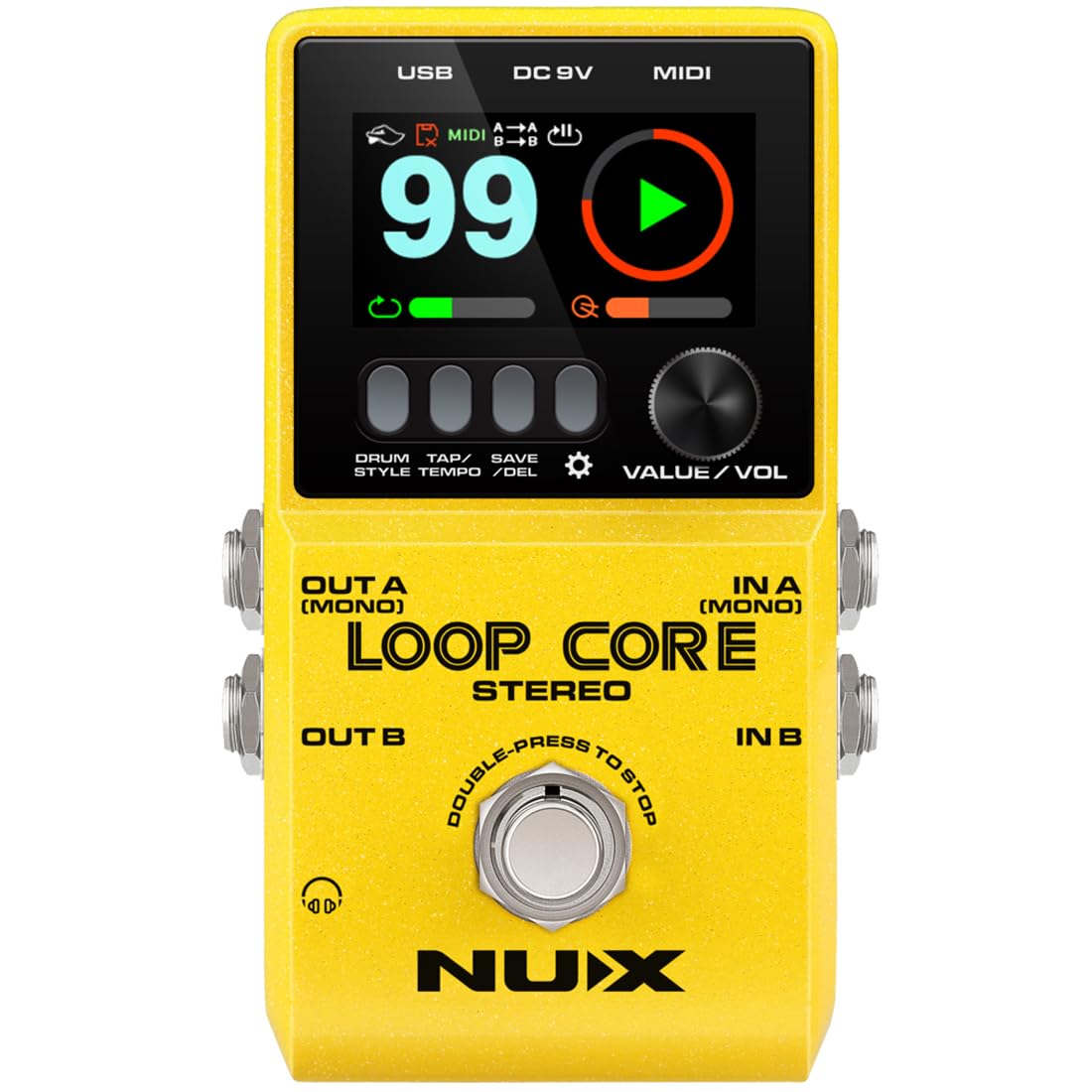 NUX Loop Core Stereo Guitar Looper Pedal, 6 hours