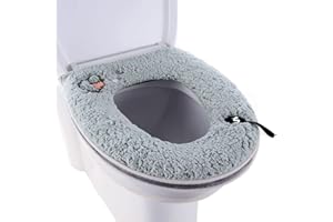 Warm Plush Washable Thicken Toilet Seat Cover Pads Mat with Handle and Zipper