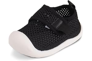 CHARROST Baby First-Walking Shoes 1-4 Years Kid Shoes Trainers Toddler Infant Boys Girls Soft Sole Non Slip Cotton Canvas Mesh Breathable Lightweight TPR Material Slip-on Sneakers Outdoor