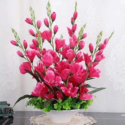 Jnseaol Fleurs Artificielles Haut De Gamme Bouquet Avec Pot