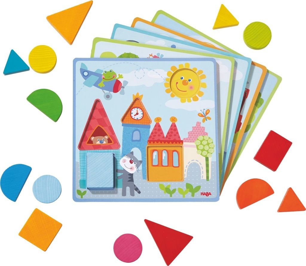 HABA 302949 Matching Game Animal Adventure, Trains Colour and Shape Recognition, 19 Units, Ages 18 Months and up (Made in Germany)