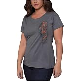 Harley-Davidson Women's Embellished Iridescent Short Sleeve T-Shirt, Gray