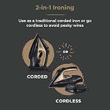 Tower T22008BKG CeraGlide Cordless Steam Iron Ceramic Soleplate Black Gold view 3
