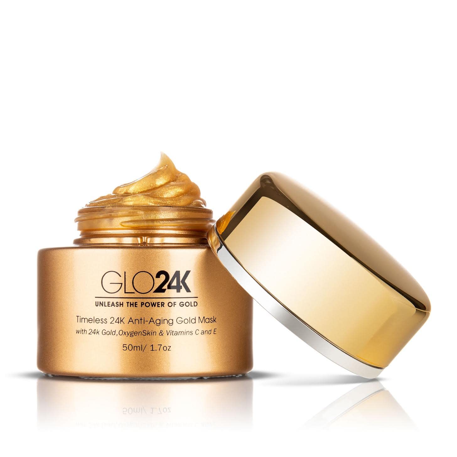 GLO24K Timeless 24k Anti-Aging Gold Mask with 24k Gold,OxygenSkin & Vitamins C and E
