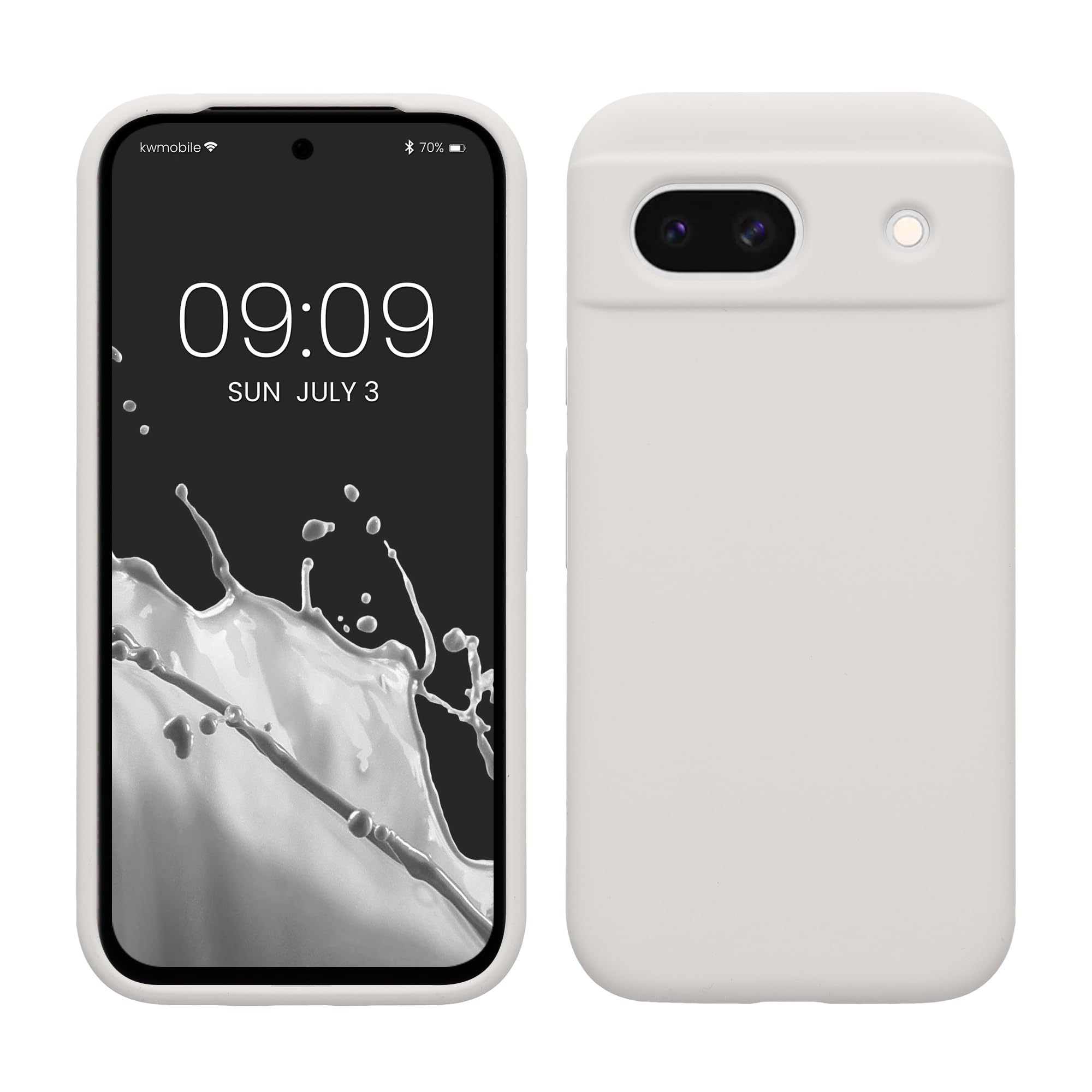 kwmobile Case Compatible with Google Pixel 8a Case - TPU Silicone Phone Cover with Soft Finish - White Matte — image 1