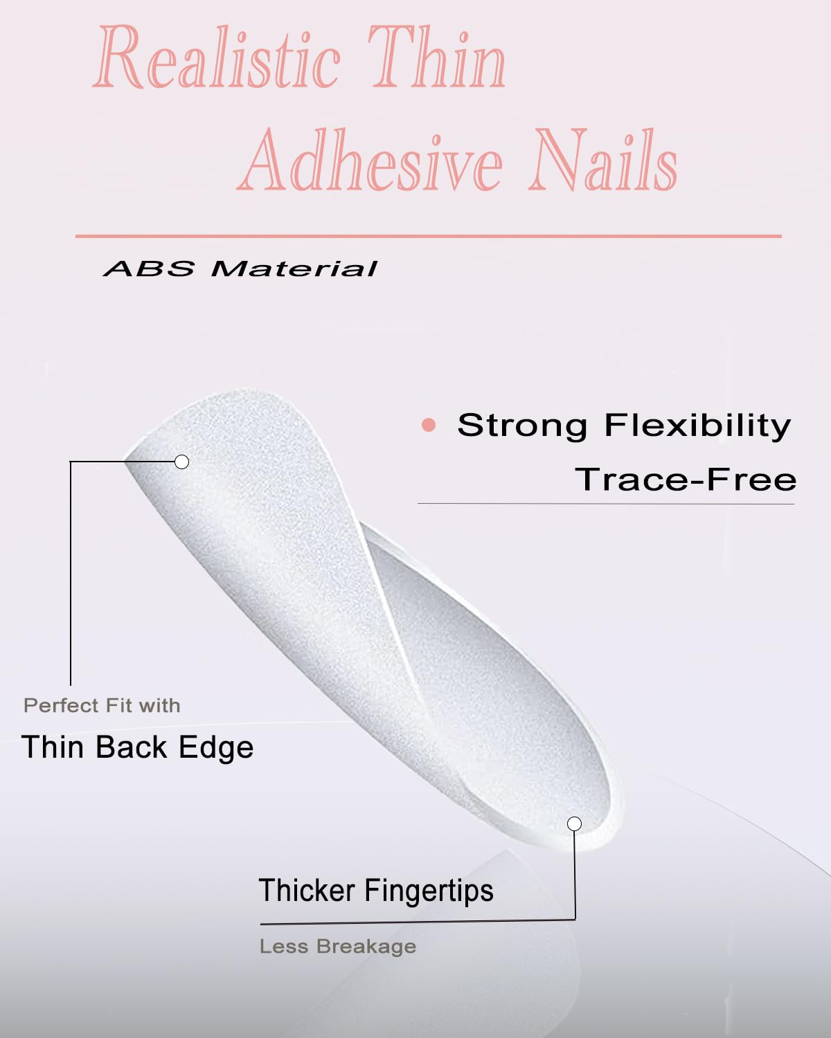 StarzeniYi French Tip Press on Nails, Almond Press on Nails Medium, Reusable Artificial Fake Nails, Full Cover False Nails for Women（Black) - Image 4