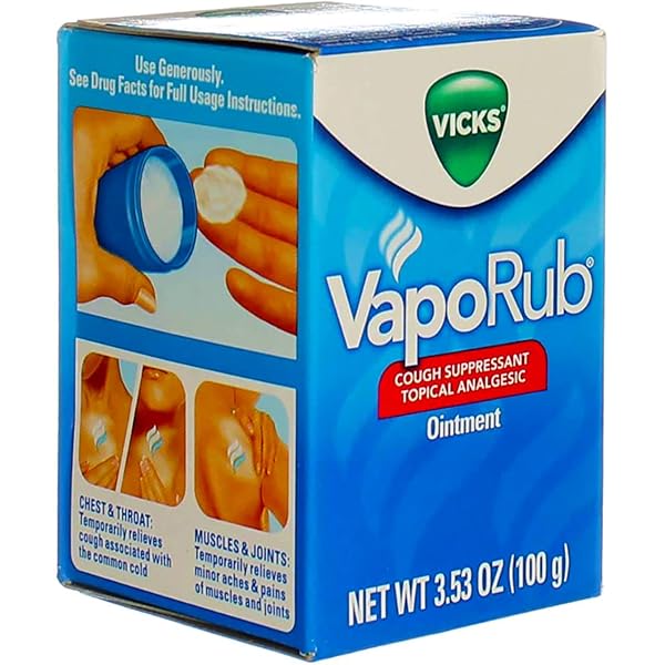 VICKS VAPORUB ORIGINAL COUGH SUPPRESSANT TOPICAL ANALGESIC OINTMENT 3.53 OZ, BEST USED FOR RELIEF FROM COLD SYMPTOMS, ACHES, AND PAINS