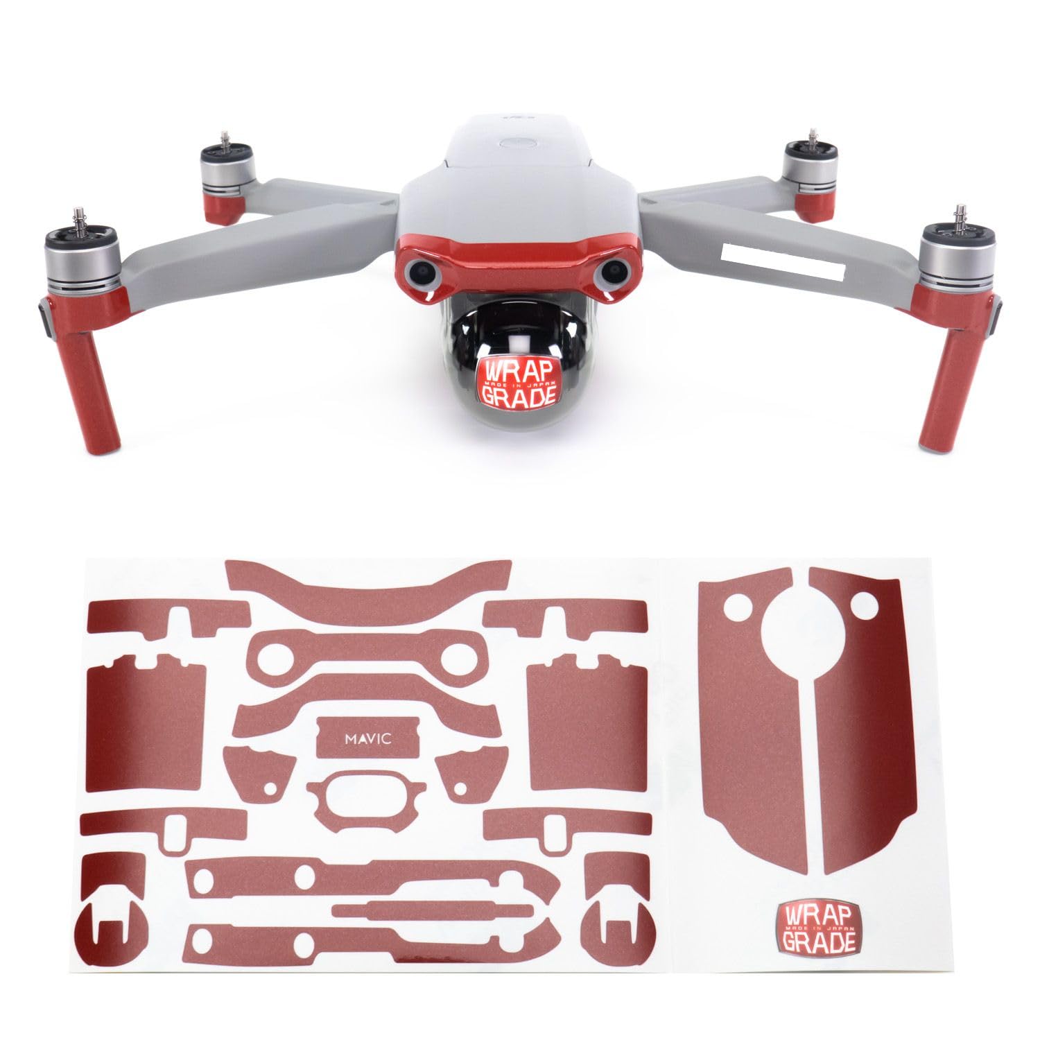 WRAPGRADE Skin Compatible with DJI Mavic Air 2 | Accent Color A (JAPAN RED)