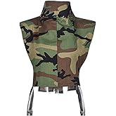 xxxiticat Women's Denim Vest Shirt Sleeveless High Neck Tie Up Buckle Side Open Cutout Hollow Out Cropped Tank Top