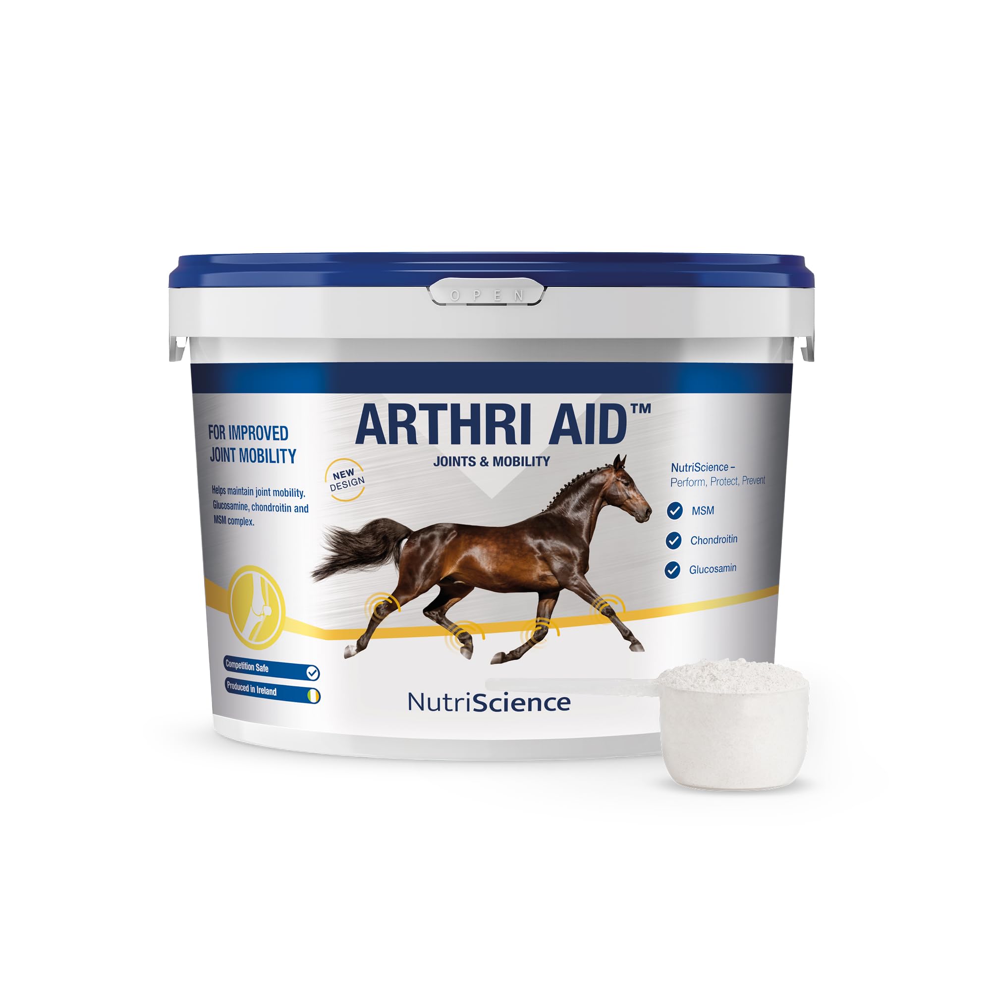 Nutriscience ArthriAid Joint Supplements for Horses, Glucosamine, Chondroitin, MSM & HA Supplement Aids joint Lubrication - Improves Joint Health & Mobility - 1.2kg Powder