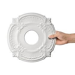 ELFCAB 2 Pcs Molded PU Ceiling Medallion for Light