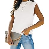 Amarmia Women's Mock Neck Knit Sweater Vest Sleeveless Casual Trendy Summer Ribbed Pullover Tank Tops
