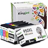 Kingjet Compatible Ink Cartridge Replacement for 950XL 951XL Work with Officejet Pro 8100 8600 8610 8615 8620 8625 8630 Printers, (1Set+1BK) with Updated Chips
