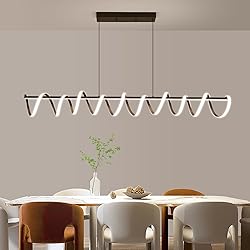 Black Chandelier, Modern Ceiling Spring-Shaped
