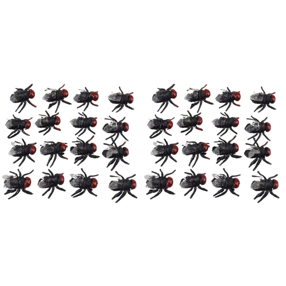 Abaodam 100 pcs Plastic Bugs toy plastic bugs halloween pranks Fake Flies Simulated Novelty Lifelike Fake Flies Toy Halloween Decoration