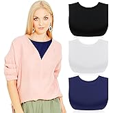 ShinyMatch 3 Pieces Fake Collars for Women Modesty Panels Crew Collar Neckline Cleavage Cover for Women Under Blouses Favors