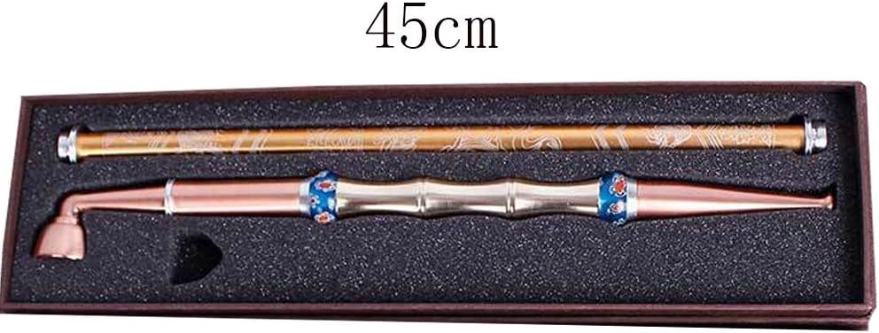 BBYaki Chinese Wind Bamboo Festival Ancient Tobacco Pipe / Tobacco, Alloy Removable, 42/30 / 29.4Cm, Gift Box , C