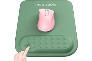 memzuoix Cyan Ergonomic Mouse Pad with Wrist Rest Support,Premium Memory Foam Cushioning for Pain Relief, Non-Slip PU Base for Stable Smooth Control - Perfect for Laptop, Computer, and Home Office