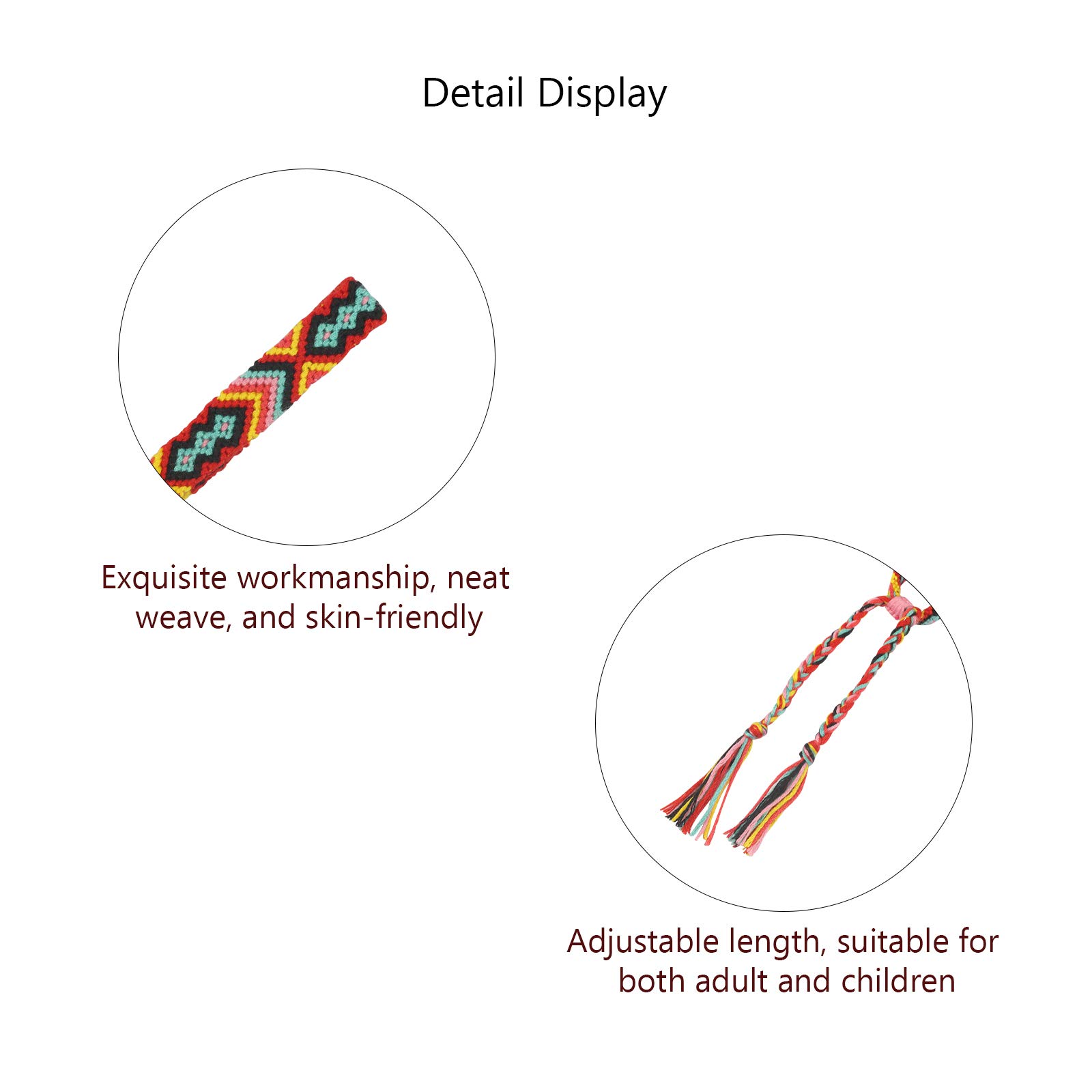 Matogle 8pcs Wrist Woven Bracelets Nepal Braided Bracelet Handmade Friendship Bracelets in Multi Colors for Girl Women Teenagers