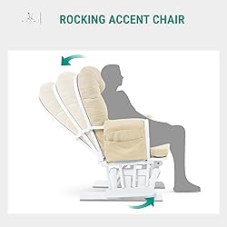 Naomi Home Glider and Ottoman Set White/Cream