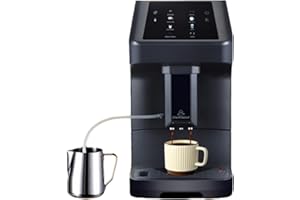 CHEF ROBOT Fully Automatic Coffee Maker with Built-in 3-Level Grinder Expresso/ Cappuccino/Latte/Americano Coffee Machines with Self-Cleaning Function 12 Cup Coffee Machine for Home/Office (Coffee Maker-Black)