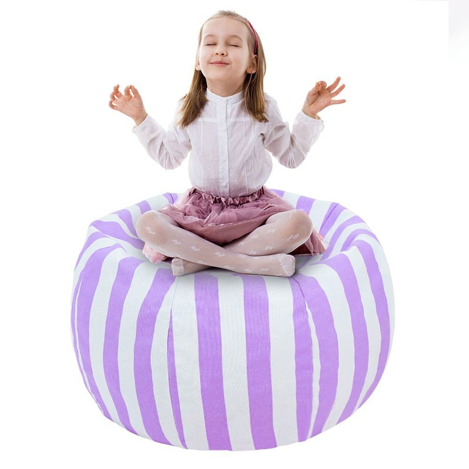 UMydeal TOY STORAGE BEAN BAG - Cover - 38" Extra Large Toy Organizer - Stuffed Animal Organizer in Gray - Soft & Comfy Cover that Creates Cozy Lounger (purple)