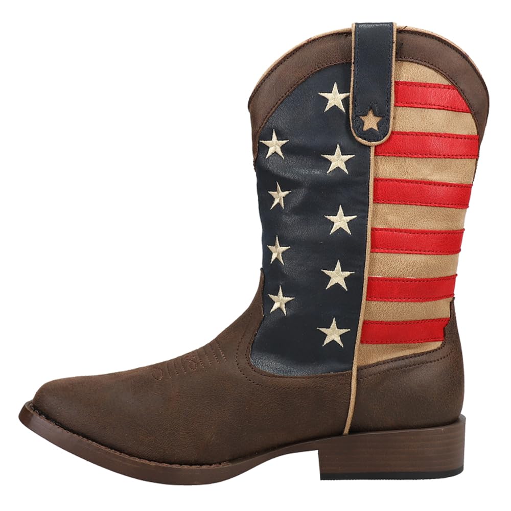 ROPER Men's Monterey Square Toe Casual Boot - Mid-Calf Western Pull-On Boots, Brown