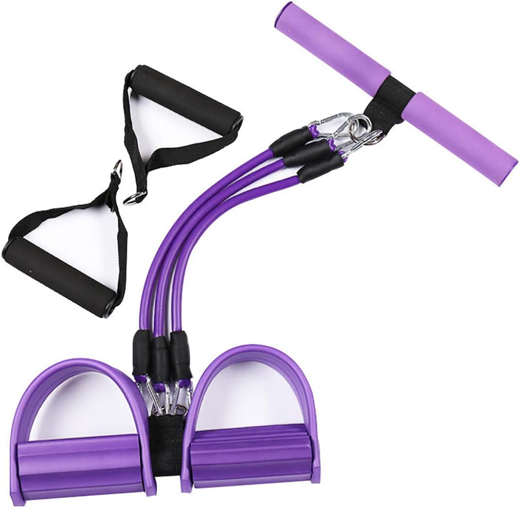 Corde De Tension Multifonction, Bande De Résistance Pour Extracteur De Pedale De Yoga Elastique A 4 Tubes Equipement De Fitness En Corde De Tension En Latex Naturel