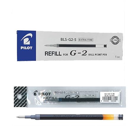 Pilot Ersatzminen für G205 Druck/B2P Gel 0,5 mm (12 Stück) – Schwarz
