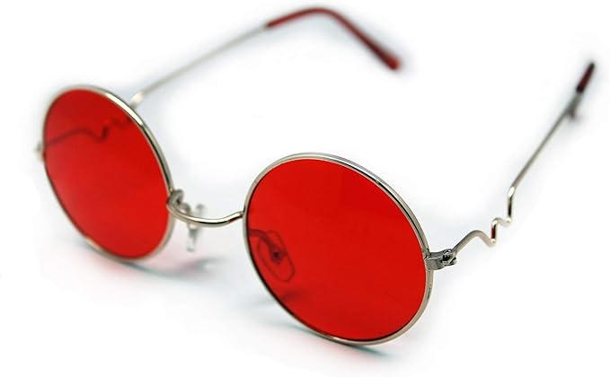 jms8 Lentes de sol redondos de color rojo Trigun Vampire Cosplay con