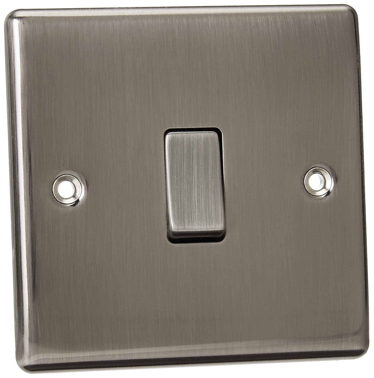 BG Electrical nbi12 1-Gang 2-Way Metal Brushed Iridium Light Switch, 1.0 cm*9.0 cm*9.0 cm