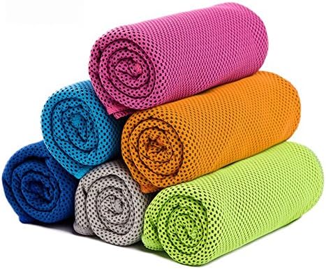 MOWANG Cooling Towel for Instant Cooling Relief, Chilling Neck Wrap, Ice Cold Scarf for Yoga Running Biking Hiking 35 X 12 inch 6 Packs