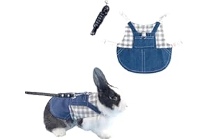 BARN ELEVEN Rabbit Harness and Leash for Walking Escape Proof - Cute Mesh Breathable Bunny Vest Harness Outdoor Camping Hiking Training - Also Suit for Ferret Kittn Puppy Small Animals (Small)