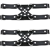 alisikee Adjustable Leg Garter Belt, Elastic Punk Cross Thigh Garters for Women, 1 Pair