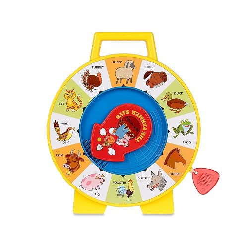 Basic Fun! Fisher Price Classics See 'n Say Farmer Says Toy | Educational Talking Animal Wheel with Sounds | Retro Preschool Toy for Toddlers 18 months +