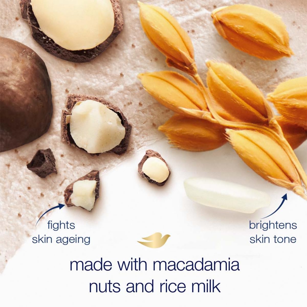 Dove Scrub Macadamia & Rice Milk Reveals Visibly Smoother Skin Body Scrub That Nourishes Skin 10.5 oz