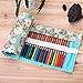 Colored Pencils 48 Assorted Water Coloring Set with Pencil Bag Pouch Wrap Drawing Pencil Rolls Up Case for adult kid Artists Sketch school (48 pencils+pouch(Rose Clock))