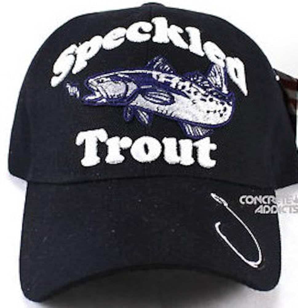 Speckled Trout Fishing Hat Baseball Cap Adjustable Embroidered 3D Bait