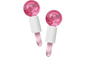 Aifounds 2 pc Facial Ice Globes,Spa Cooling Globe for Face Eyes & Neck,Beauty Pink Ice Roller Balls for Cold Skin Massages,Gl