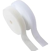 MYUREN Sew on Hook and Loop Strips 3/4 Inch x 5 Yards, White | Upgrade Material Close-to-Skin, Easy to Sew, Excellent Grip, Non-Adhesive Back Nylon Fabric Fastener for Sewing and DIY