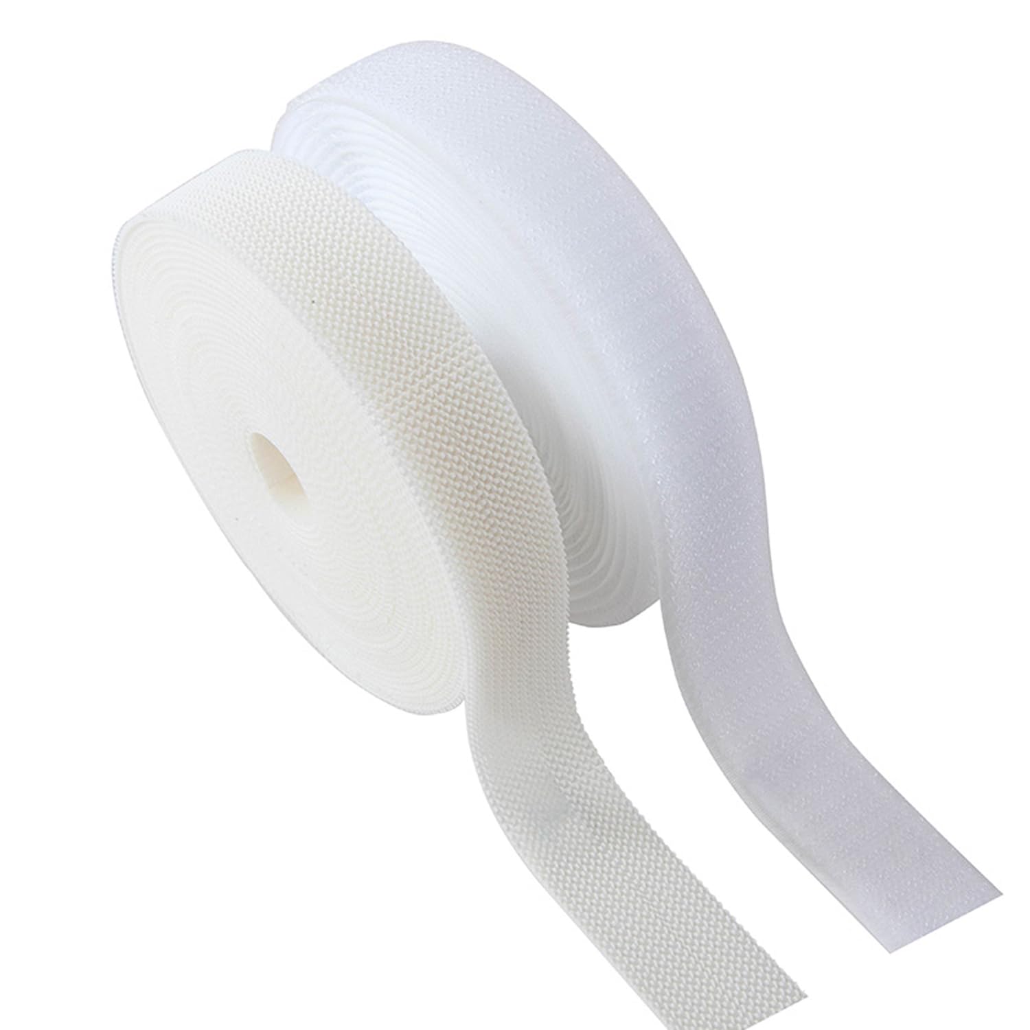 Sew on Hook and Loop Strips 3/4in x 5yd | Easy to Sew | Excellent Grip | Non-Adhesive Back Nylon Strips Fabric Fastener Non-Adhesive Interlocking Tape for Clothing Sewing Crafts and DIY, White