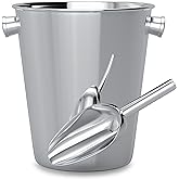Olmaanseta Champagne Bucket With Ice Scoop,Stainless Steel Wine Bucket For Bar,large Ice Buckets For Parties, Wine Chiller With Handles 4 Quart