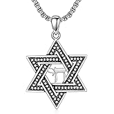 Lattd Star of David Pendant Necklace 925 Sterling Silver Jewish Jewelry Gift for Men Women (02-Star of David & Chai 01)