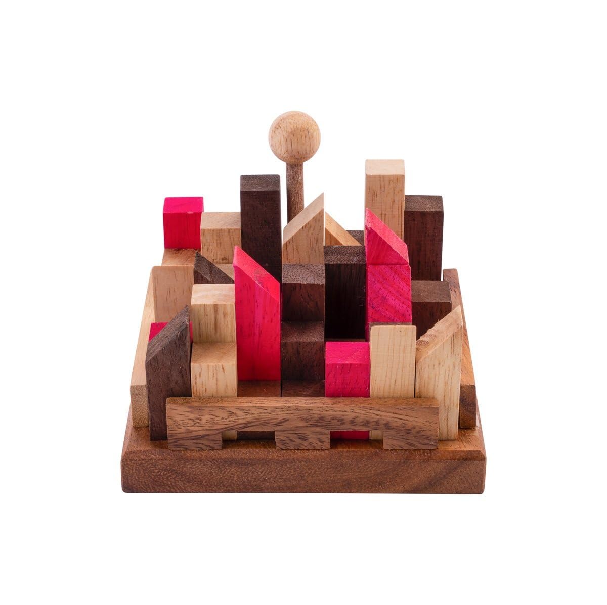 Engelhart - 350140- The Infernal City wooden brain teaser puzzle, difficult level - 11 pieces - 13 combinations - from age 10 - eco-friendly