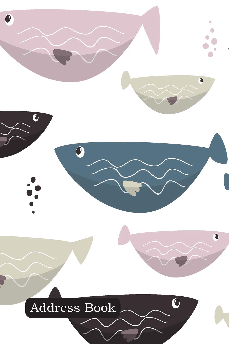 Address Book: Include Alphabetical Index With sea fishes simple cover