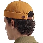 UNDERCONTROL Vintage Brimless Sailor Fisherman Leon Hat Miki Skull Docker Leather Strap Beanie Cap for Men & Women Korea