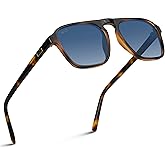 WearMe Pro Polarized Modern Aviator One-Bridge Square Mens Sunglasses