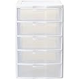 Sterilite 1 New 20758004 Clearview Small 5 Drawer Desktop Storage Unit White